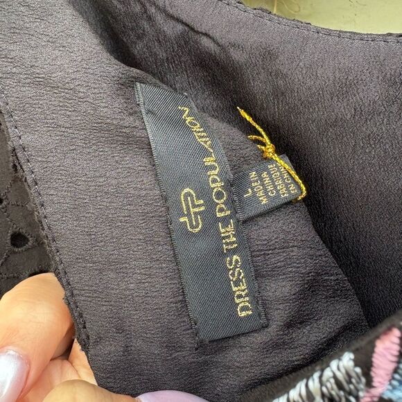 DRESS THE POPULATION | Abbie Floral Embroidered Eyelet Dress NWT Large Midi - Picture 9 of 11